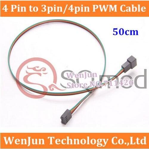 Customized 80cm 100pcs+60cm 100pcs 4 Pin to 3pin/4pin PWM Convert Connector Extension Cable PC Computer Cooling Fan Cable 4p