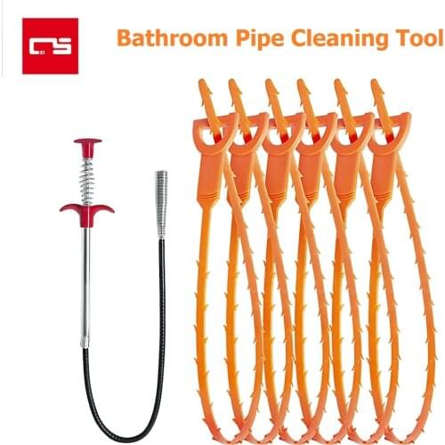 Hair Drain Clog Remover Flexible Sink Claw Pick Up Kitchen Cleaning Tools Pipeline Dredge Sink Brush Cleaner Drain Snake Stick