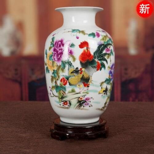 Jingdezhen ceramic ornaments figure living room crafts jewelry antique creative flower arrangement animal antique ceramic vase