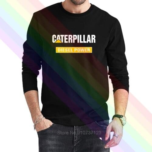 Caterpillar Power Logo Classic Black T-Shirt 2021 Newest Summer Mens Long Sleeve Popular Tees Shirt Tops Novel Unisex