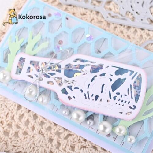 Kokorosa Drifting Bottle Border Cutting Dies Metal Dies Scrapbooking Album Card Making Embossing Stencil Diecuts New 2021