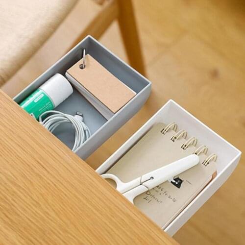 Creative Desk Hidden Drawer Storage Box Paste Type Desktop Finishing Box Pencil Stationery Storage Rack Makeup Storage Box