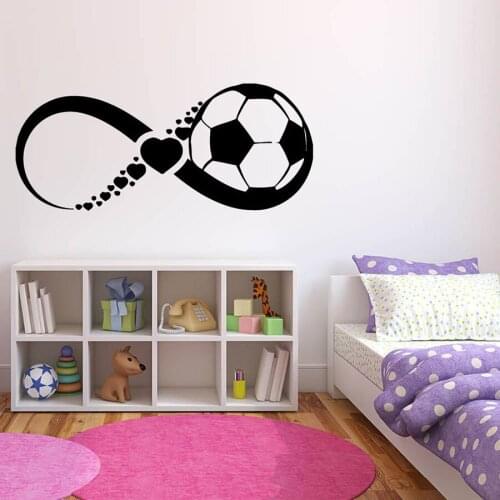 Lnfinite Love Football Wall Decals Living Room Soccer Player Bedroom Home Decor Kids Teenager Room Vinyl Wall Sticker S167