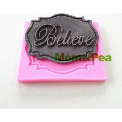 Mom&Pea 0920 Free Shipping Believe Shaped Silicone Mold Cake Decoration Fondant Cake 3D Mold Food Grade