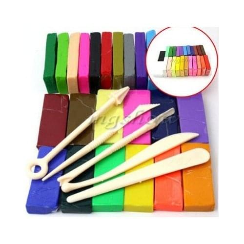 5 Tool + 32 Color Oven Bake Polymer Clay Blocks Modelling Moulding Sculpey Tool Set Children Educational Toys TN88