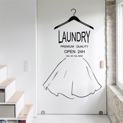 Wall Sticker Laundry Sign Vinyl Removable Wall Decal For Laundry Room Decoration Cloakroom New