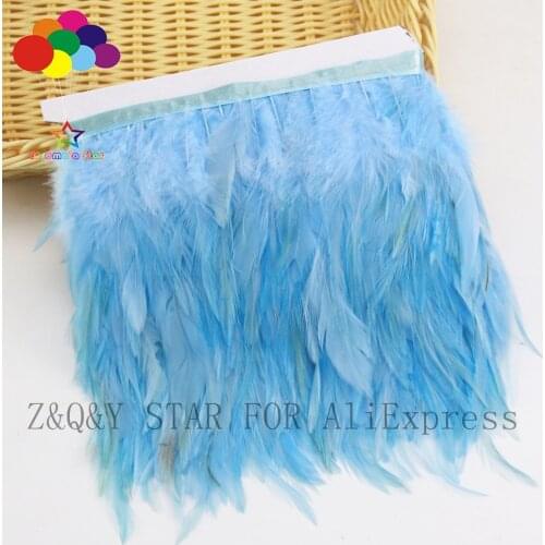 Natural white chicken feather 4-6 inch dyed sky blue DIY craft accessories clothing accessories feather