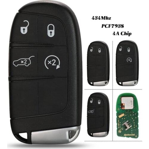 Jingyuqin 2/3/4 Buttons Smart Remote Control Key 433mhz 4A Chip Keyless Entry SIP22 Blade For Jeep Renegade Compass M3N-40821302