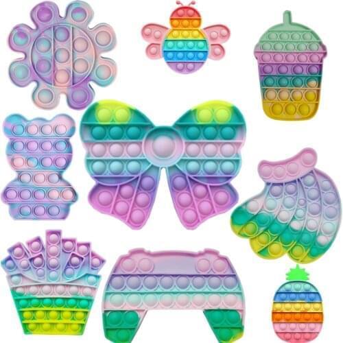 Push Bubble Pop Toys Candy Color Sensory Fidget Toys-stress Relief Silicone Pressure Relieving Toys Sensory Toys Shipping Free