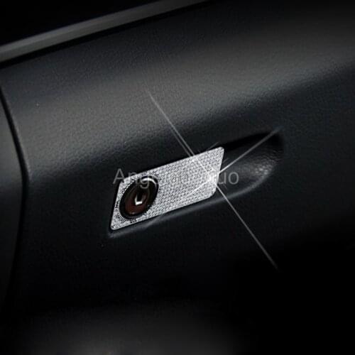 Car styling Metal sticker For Mercedes Benz C E GLK CLS GL GLE Auto Car Console Storage Glove Box Handle Cover Trim