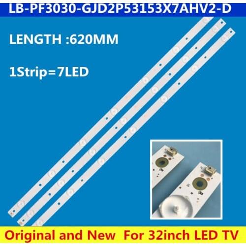 620mm LED Backlight strip 7 lamp for Sharp 32"TV LC-32LD165RU EVERLIGHT LBM320P0701-DK-1 LBM320P0701-DK2 3v/LED