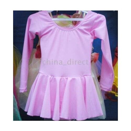 Dance Dress Leotard long sleeve skate dress 10pcs/lot Elastic Girls Ballet