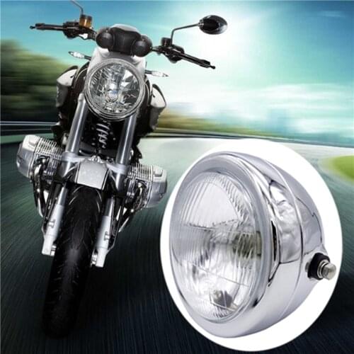 6 Inch 35W 12V Universal Retro Metal Fog Lamp Motorcycle Headlight Side Mount Round Motor Headlamp For Holder For Halley/Suzuki