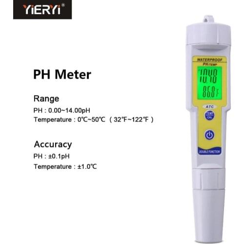 Yieryi PH-618 High Precision Mini PH Meter Automatic Correction Waterproof Acidity Meter Pen Type Quality Analysis Device