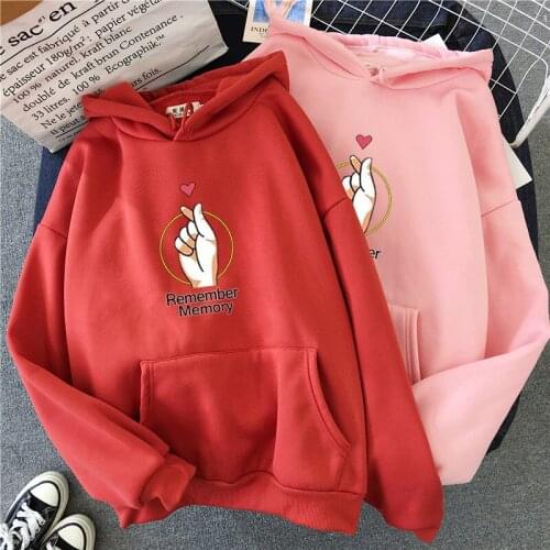 2019 new letter print autumn red women sweatshirt high quality fashion cotton hoodies women tops