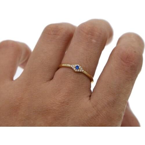 Gold filled classic cute ring Turkish lucky eye design micro pave cz high quality wholesale adorable women girl rings jewelry
