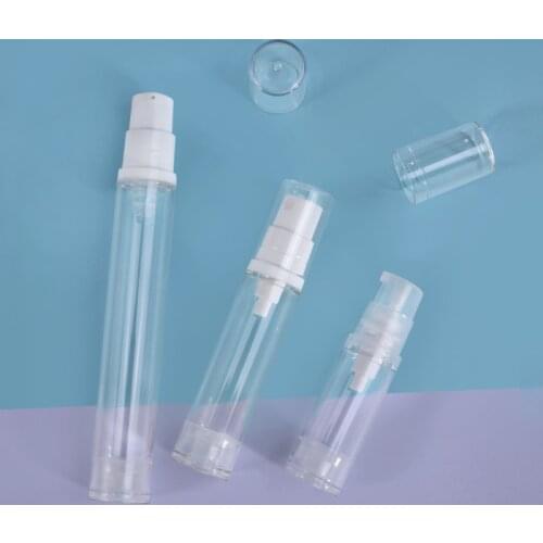 10PCS 5ML 10ML 15ML Travel Bottls Empty Cosmetic Airless Bottle Refillable Pump Emulsion Storage Container
