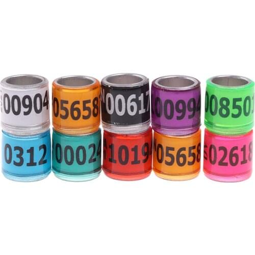 20pcs 2021 multicolor Pigeon Foot Ring With Word Earrings Durable Bird Ring Racing Pigeon Foot Ring Bird Tools