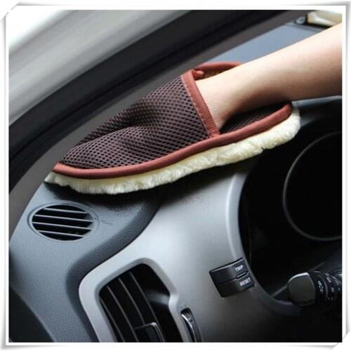 2021 Car Styling Wool Soft Wash Cleaning Glove Accessories for bmw-3 Series seat-Leon HONDA-CIVIC 3ER