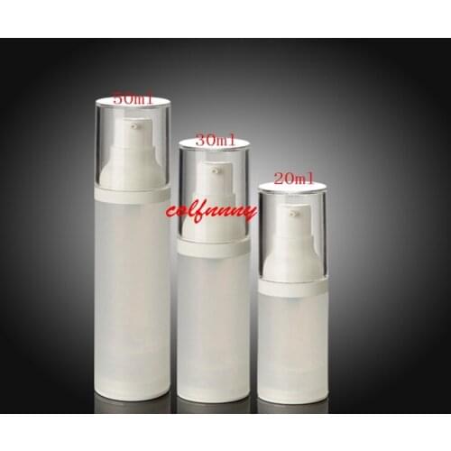 500pcs/lot Fast Shipping 20ml 30ml 50ml Empty Plastic PET Bottles Matte Toner Lotion Scrub Vacuum Airless Pump Bottle for travel