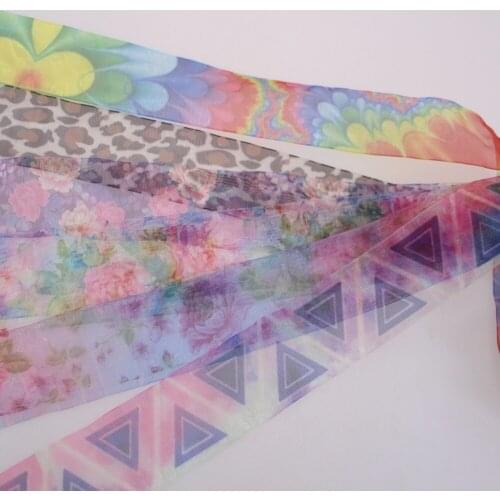 8 designs 100% polyester material heat transfer printed organza ribbon 200yards/lot welcome custom printed