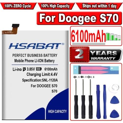 HSABAT 6000mAh Battery for DOOGEE S70 for DOOGEE S70 Lite free tools gift