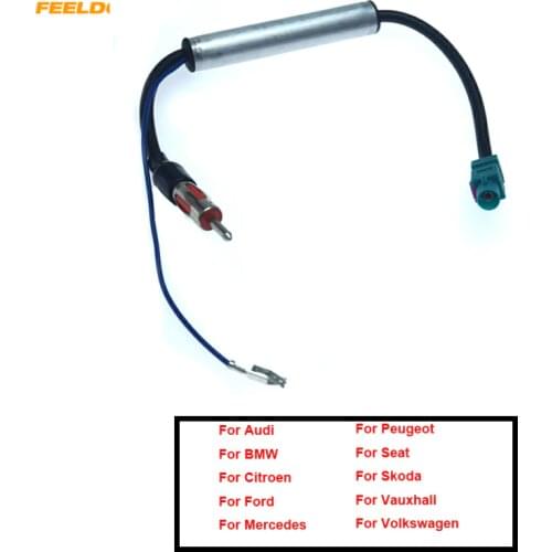 FEELDO 1Pc Car Radio Antenna Adapter For Volkswagen Audi BMW Male Connector Wire Cable Installation #AM4791