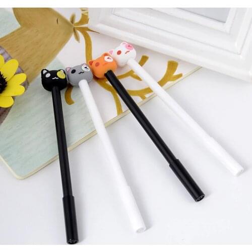 C40 creative cartoon pen cute lovely cat black ink pen stationery for students 0.5mm student supplies school supplies wholesale