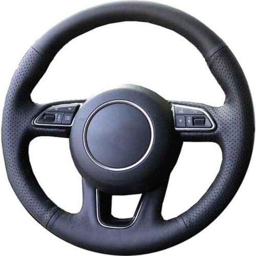 Car Steering Wheel Cover For Audi Q3 Q5 2013 2014 2015 Customize DIY Steering Wrap Microfiber Leather Hand Sewing
