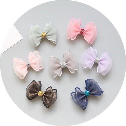 Girls' Lace Tulle Bow Hair Bands Yarn Hairbow Lined Alligator Barrettes Hairpins Accessories for kids HC063