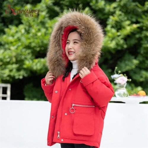 Genuine Child Raccoon Fur Collar Cropped Hood Scarf Winter Down Coat With Fur Strip Real Collar Fur Cuff Accessories