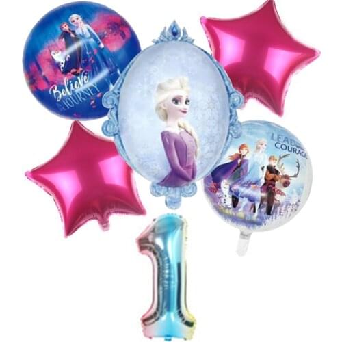 Disney Elsa Anna Frozen princess helium balloons 32inch number Baby shower girl foil globos birthday party decorations kids toy