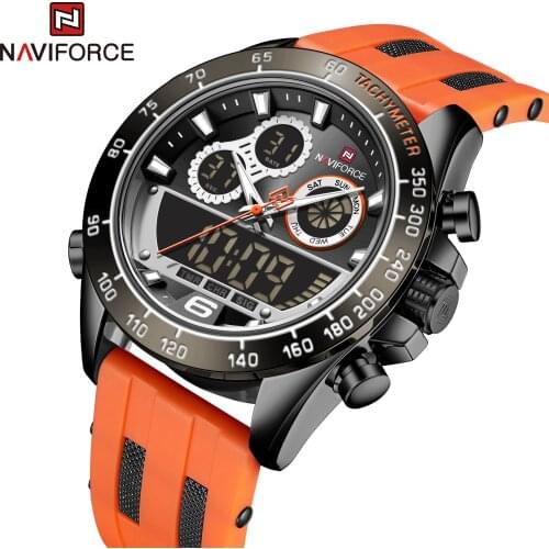 Dual Display Chronograph Men Watch Luxury Brand 3ATM Waterproof Digital Clock Military Sport Silicone Strap Watches for Men