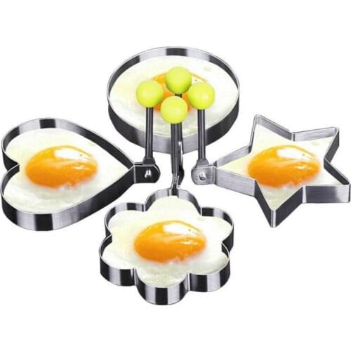 5Shape Fried Egg Shaper Stainless Steel Fried Egg Shaper Pancake Ring Circle Mold Heart Shape Kitchen Tools Accessories Egg Tool