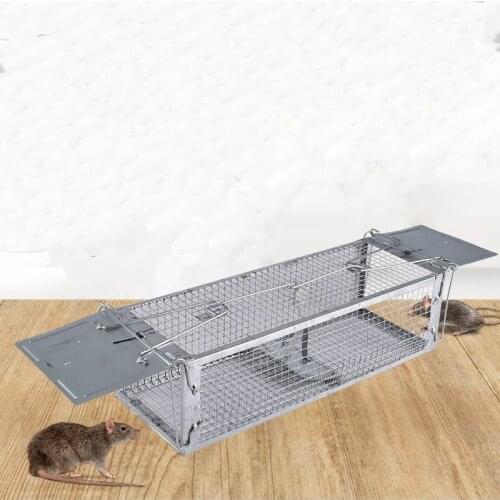 2PCS Reusable Mouse Trap Galvanized Iron Rat Cage Rodents Catcher Double Door Mousetrap for Indoor Outdoor Pest Control
