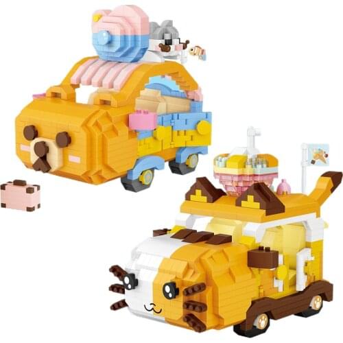 LOZ Mini Blocks Cartoon Auction Figure Bricks Anime Cat Model for Girls Gifts Cute Doll Children Toy Kids Christmas Present 9260