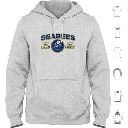 Us Navy Seabees We Build We Fight Can Do! Hoodies Long Sleeve Veteran Active Navy Seabees Combat Construction