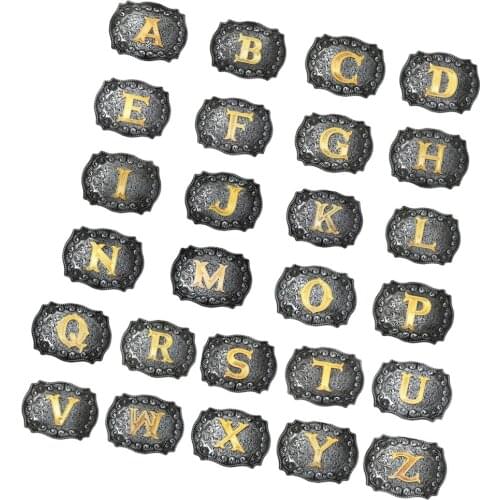 Men Western Cowboy Texas Rodeo Belt Buckle Gifts Jewelry Initial Letters A-Z