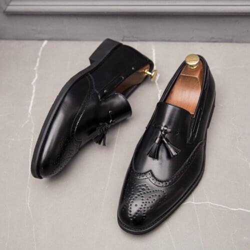 Men dress shoes man Bullock business shoes big size casual leather lace-up male Increased formal shoes dress shoes 2019 new