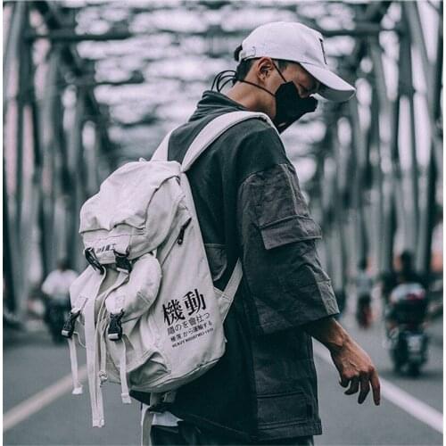 Hip Hop Mens Backpacks Women 2020 Korean Canvas Streetwear Harajuku Backpacks School Bags Fashion Hot Sale Boys Backpacks