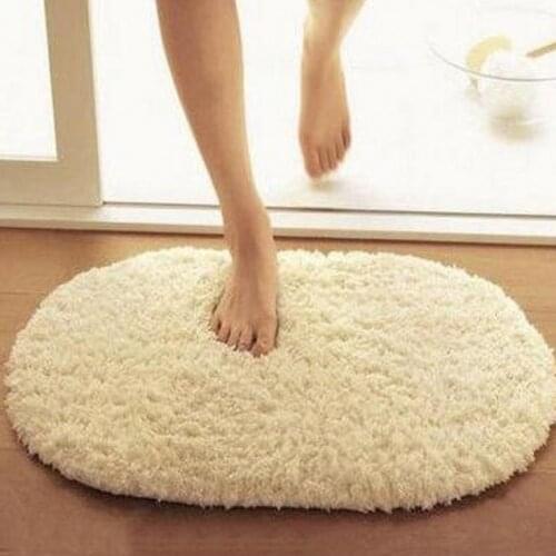 Soft Absorbent Bath Mats Toilet Floor Absorption Thick Pad Non-slip Bathroom Rug Ellipse Carpets Bath Products