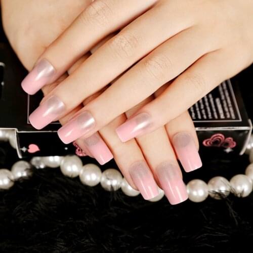 Shine Surface Fake Nail Tips Bare Pink French Lady Nails Pretty Nail Art High Quality DIY Nail Tools Z393