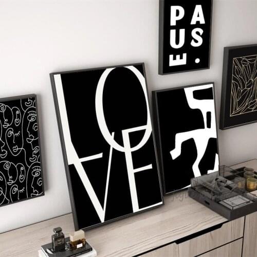 LOVE Abstract Color block Minimalist Wall Art Canvas Painting Nordic Posters And Prints Wall Pictures For Living Room Decor