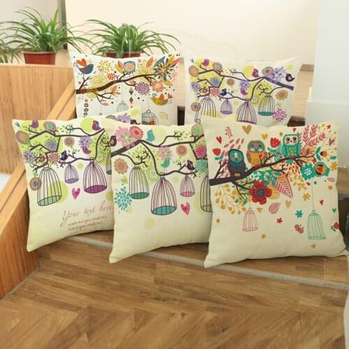 New Qualified Cushion Home Car Bed Sofa Vintage Decorative Cute Owl Throw Pillows PillowCase Cushion Free Shipping