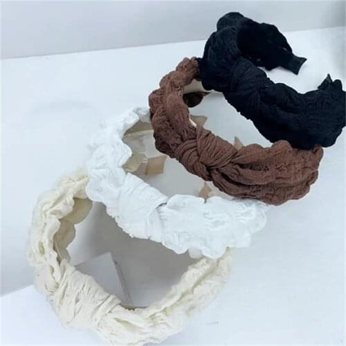 Bubble Fabric Solid Hairbands For Women Hair Accessories For Girls Headband Hair Band Colorful Crystal Headbands