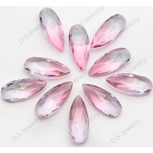 Rectangle Loose Imitation Drop Natural Synthetic Gradient Tourmaline Price Mixed Colour Glass Loose Stone