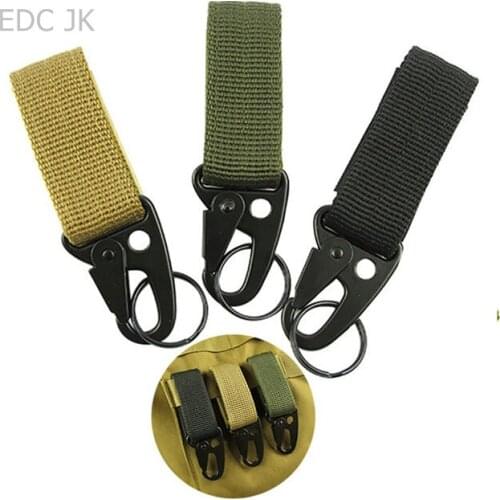 Military Buckle Outdoor Handing Belt Clip Molle Nylon Webbing Backpack Hook Carabiner Lock Travel Kit Survive Keychain Clasp EDC
