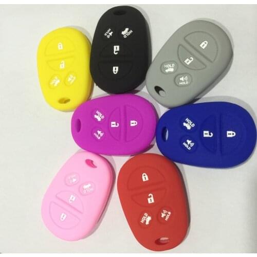 Silicone car key cover case for toyota camry,sequoia,Avalon sienna key 4 buttons