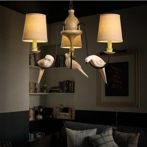Modern resin bird chandelier lighting american style led chandeliers lustres e pendentes para sala de jantar sala lustre