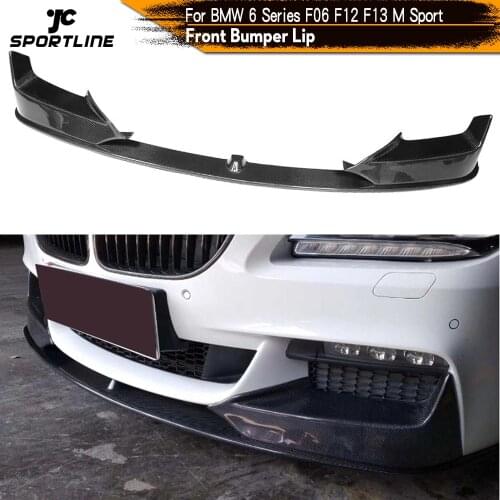 Front Bumper Lip Spoiler Splitters for BMW F06 F12 F13 M tech M Sport 2012 - 2016 Carbon Fiber / FRP Black Bumper Guard